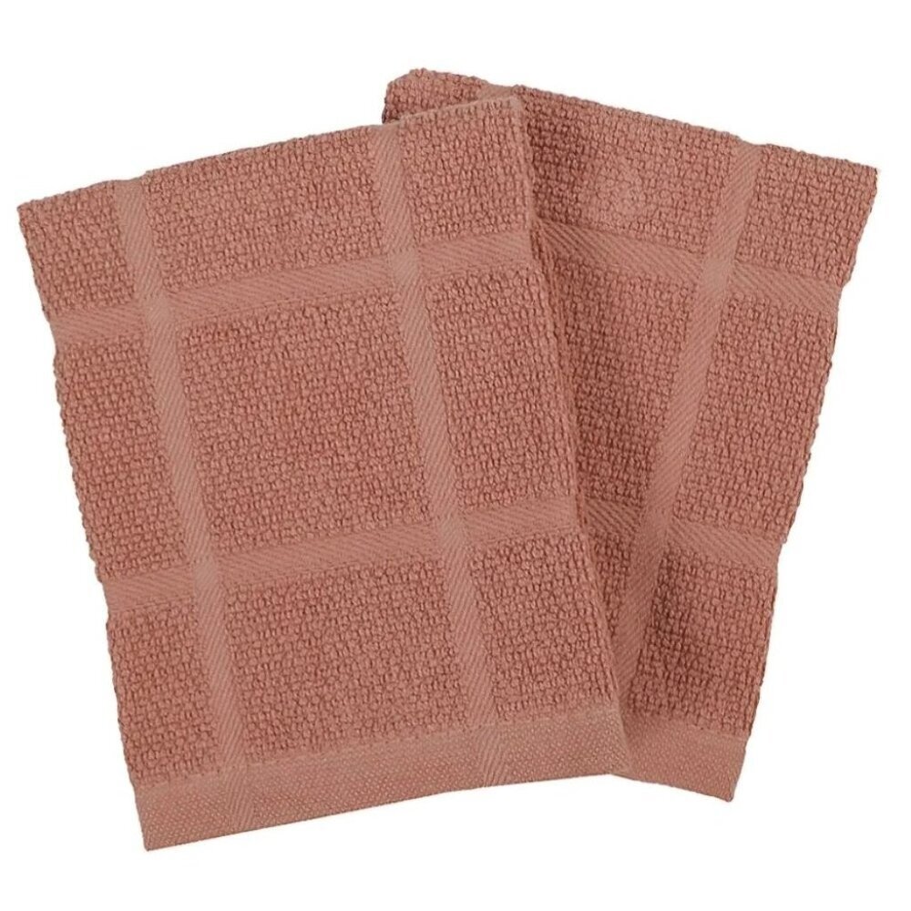 Our Table Everyday Solid Dish Cloths In Terracotta(Set Of 2)